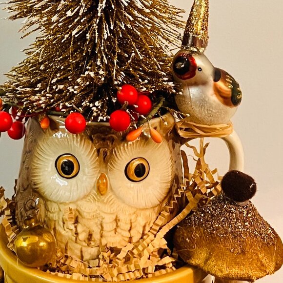 Vintage Owl Holiday Decor Tabletop, Mantle Decor - Picture 8 of 8